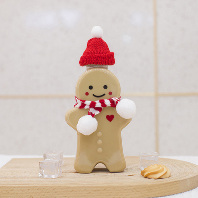 Chai nước ép nhựa Giáng sinh có nắp chống rò rỉ, chai trà sữa rỗng