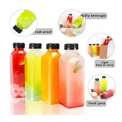 Quảng trường đồ uống chai nhựa Stock bán nóng 100ml 250ml 350ml 500ml chai nhựa với nắp vít cho nước trái cây