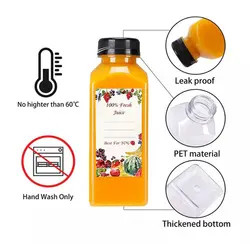 Quảng trường đồ uống chai nhựa Stock bán nóng 100ml 250ml 350ml 500ml chai nhựa với nắp vít cho nước trái cây