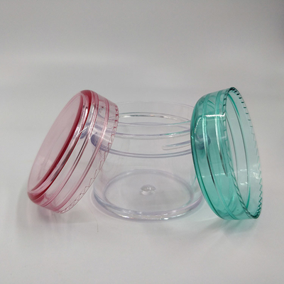 Mini Transparent Plastic PS Eye Face Cream Pot Bao bì mỹ phẩm 3g 5g 10g 15g 20g Thùng nhựa nhỏ với nắp đầy màu sắc