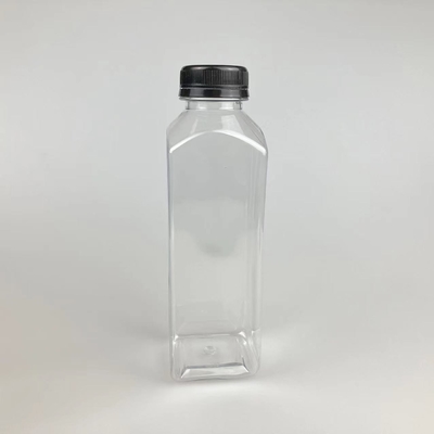 60ml 120ml 250ml 350ml 500ml Square Juice chai với nắp màu đen