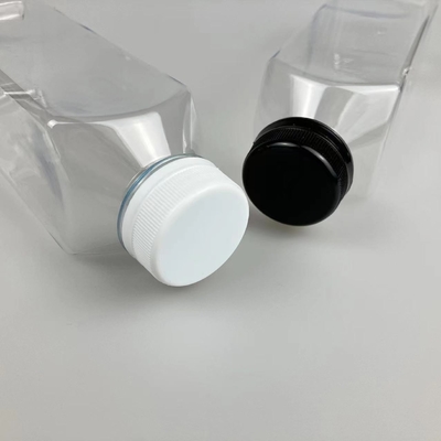 60ml 120ml 250ml 350ml 500ml Square Juice chai với nắp màu đen