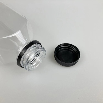 60ml 120ml 250ml 350ml 500ml Square Juice chai với nắp màu đen