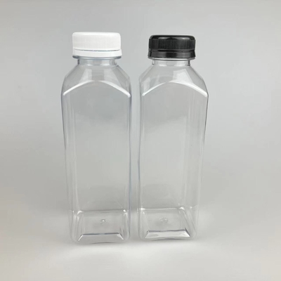 60ml 120ml 250ml 350ml 500ml Square Juice chai với nắp màu đen