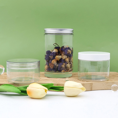 Thức ăn chất lượng minh bạch 80ml 100ml 120ml 150ml 250ml 500ml 1000ml Frosted PET Plastic Jar với nắp