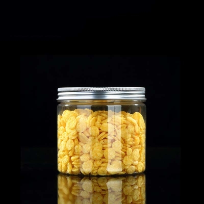 Custom 16oz 32oz 500ml 1000ml Clear Wide Mouth PET Jar With Aluminum Lid Transparent Food Storage Các thùng nhựa