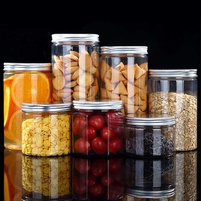 Bao bì thực phẩm bánh quy rỗng Lưu trữ bình nhựa 100ml 200ml bình nhựa rõ ràng