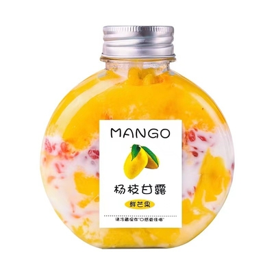 Các chai trà sữa hiện đại với lỗ hổng và vít bền trên nắp