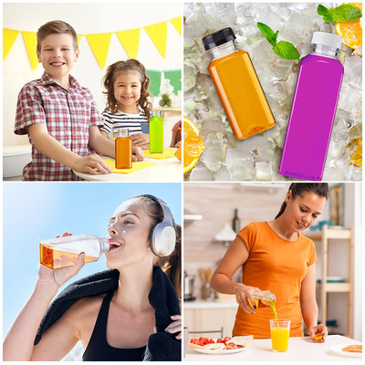 Modern Square Round Plastic Bubble Tea Jugs với tay cầm Nắp chống rò rỉ 120ml-500ml Capacity