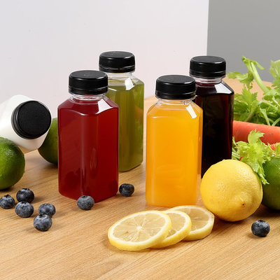 Các chai trà sữa nhựa hình vuông hình vuông với tay cầm rõ ràng 120ml 250ml 350ml 500ml Capacity