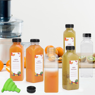 Chất chống rò rỉ Modern Square Round Milk Tea Bottle với vít trên nắp