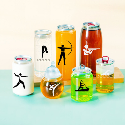 Nhựa đồ uống lon 330ml 500ml soda uống chai cho cà phê sữa với nắp