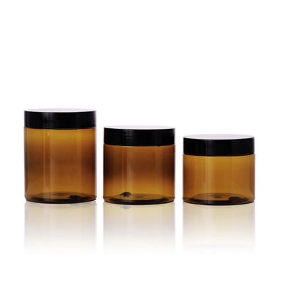 bình nhựa trong suốt với nắp 4 oz nắp đen trong suốt 50g 100g 150g 200g thú cưng 8 oz bình nhựa mỹ phẩm cho kem