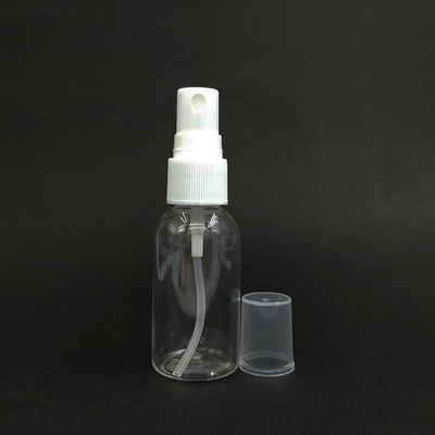 30ml Ounces PET nhựa rỗng có thể tái điền Clear Mist Spray Flask With Black White Caps