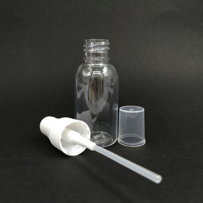 30ml Ounces PET nhựa rỗng có thể tái điền Clear Mist Spray Flask With Black White Caps