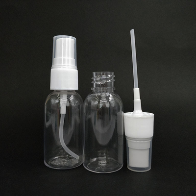 30ml Ounces PET nhựa rỗng có thể tái điền Clear Mist Spray Flask With Black White Caps
