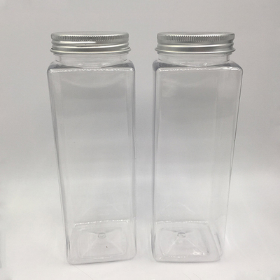 chai trà sữa bằng nhựa 500ml hình vuông rõ ràng cho nước ép và cà phê