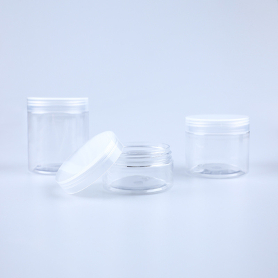 60Ml 100Ml 200Ml 250Ml Pet Clear Cosmetic Cream Jars Thùng rửa bằng nhựa với nắp đen
