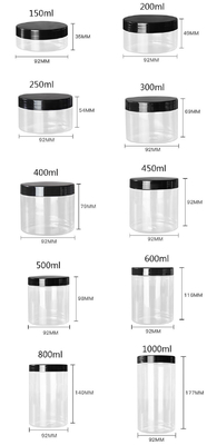 Thùng PET chất lượng thực phẩm nhựa trắng 4oz 8oz 300ml 500ml hình tròn hình trống mắt kem mặt kem thùng 16oz