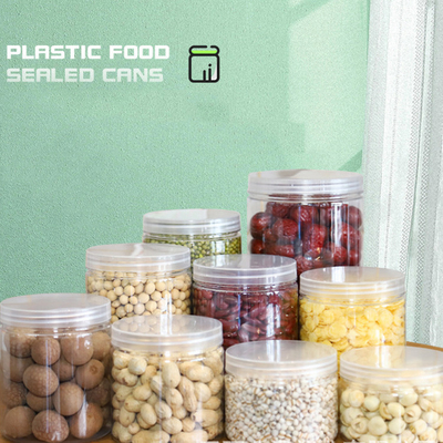 Thùng nhựa rõ ràng màu đen tròn tùy chỉnh với nắp thùng chứa PET để đóng gói thực phẩm