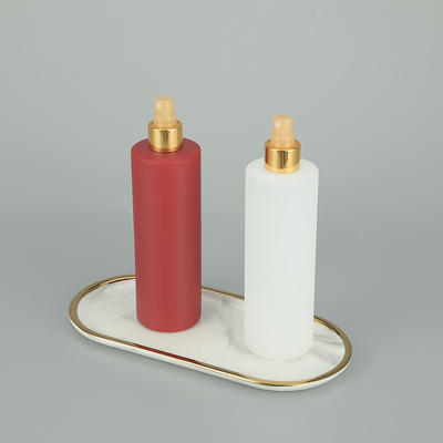 Màu hồng / Tùy chỉnh 47mm Round Screw Cap Silk sàng lọc in PET máy bơm chai cho mỹ phẩm