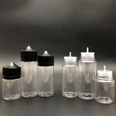 Các chai nước PET E rõ ràng có thể tùy chỉnh với dung lượng 10ml 15ml 30ml 60ml 80ml 100ml