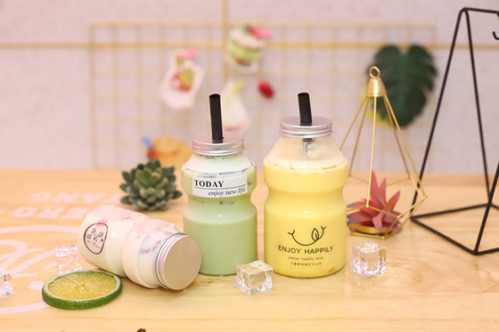 Các bình trà sữa cách nhiệt hình vuông với tay cầm