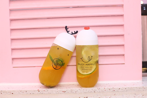 chai trà sữa bằng nhựa chống rò rỉ với vít trên nắp