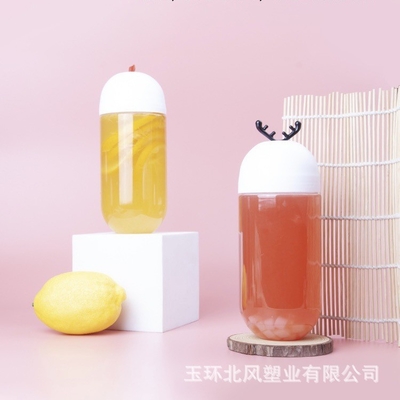 Các chai trà sữa hình vuông / tròn không rò rỉ với vít trên nắp