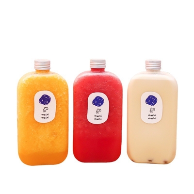 Modern Clear Custom Plastic Juice Bottle With Handle For Cold Drink Bubble Tea (Tấm chai nước ép bằng nhựa thông minh hiện đại với tay cầm để uống nước lạnh)