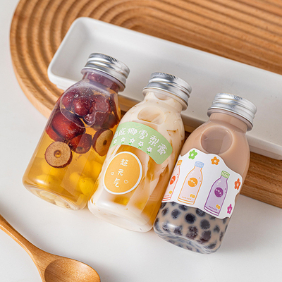 Các chai nước ép bằng nhựa hình vuông không rò rỉ với nắp