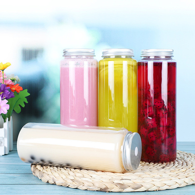 Đồ trà bong bóng bằng nhựa 500ml trong suốt với tay cầm và vít trên nắp