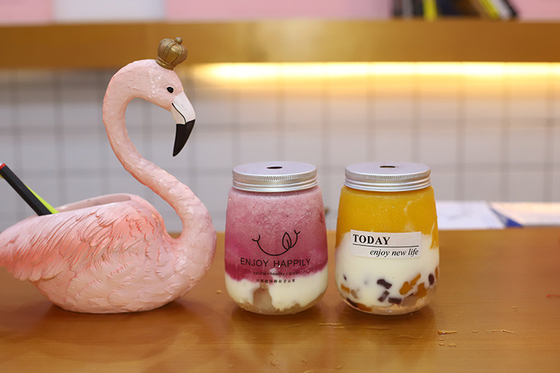 350ml Capacity Milk Tea Bottles Clear Stylish For Business (Nhiệm vụ kinh doanh)