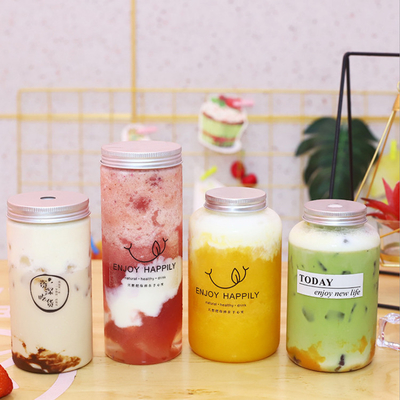 chai trà sữa kích thước trung bình với vít trên nắp và chức năng chống rò rỉ