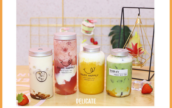 chai trà sữa kích thước trung bình với vít trên nắp và chức năng chống rò rỉ