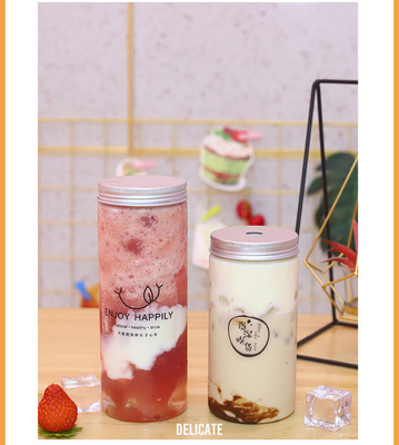 chai trà sữa kích thước trung bình với vít trên nắp và chức năng chống rò rỉ