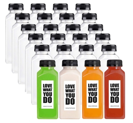 Thiết kế mới chai nhựa 250ml 350ml 500ml nước trái cây chai PET với nắp chai nhựa dùng một lần cho nước trái cây trong kho