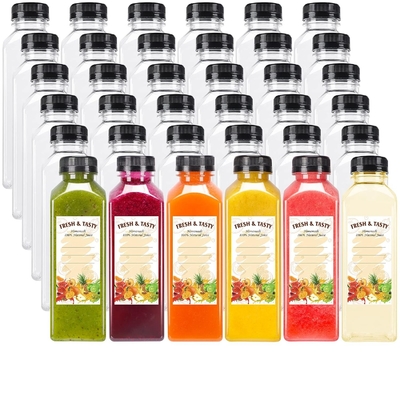 250ml Capacity Clear Juice Bottles with White Cap Custom Logo Pet Plastic Bottle (Nhiều chai nước ép tinh khiết với mũ trắng)