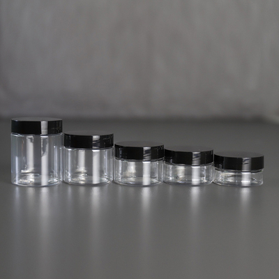 in tùy chỉnh Plastic Cosmetic Jar 10ml 15ml 30ml 60ml 80ml 100ml 120ml 150ml minh bạch cho bao bì mỹ phẩm