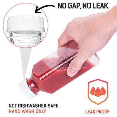 BPA miễn phí bình hình vuông nước ép vít nắp nắp chai với hương vị nước ép và rò rỉ chống nhựa nước ép trái cây chai thân thiện với môi trường