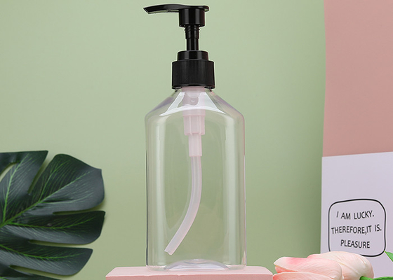 Chai bơm PET phẳng ISO9001 có thể nạp lại 300ml 700ml Dầu gội pha chế