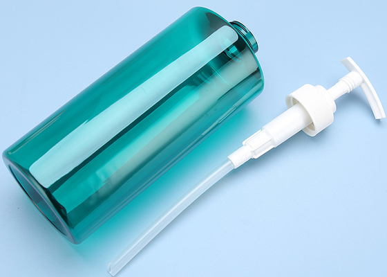 Chai sữa dưỡng da PET không chứa nhựa cao su BPA màu xanh có bơm 81 * 185mm