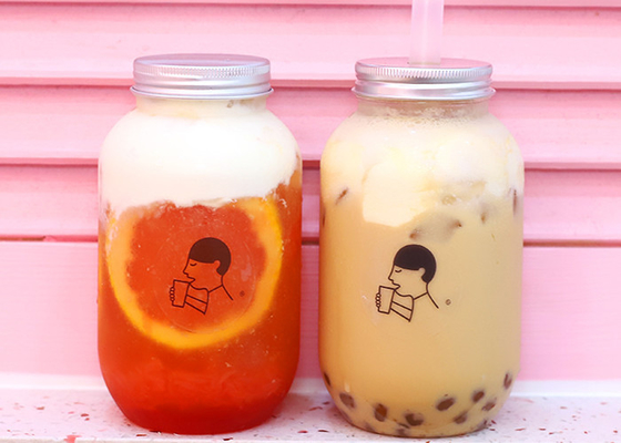 Chai trà sữa nắp nhôm 500ml Chai nước trái cây vuông 7,8 * 14cm