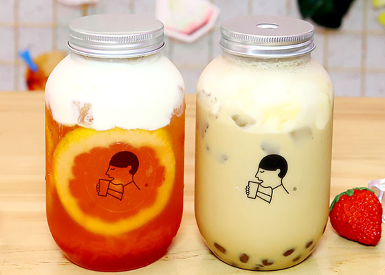 Chai trà sữa nắp nhôm 500ml Chai nước trái cây vuông 7,8 * 14cm