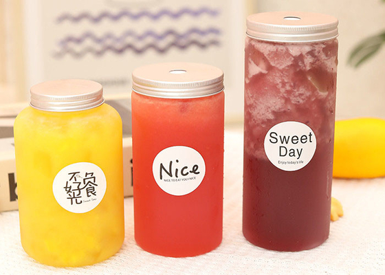 Chai nước trái cây tái sử dụng bằng nhựa cho trà sữa 350ML 500ML