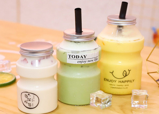 Nắp lỗ SGS Chai trà sữa bằng nhựa rỗng có nắp 350ML 500ML 700ML
