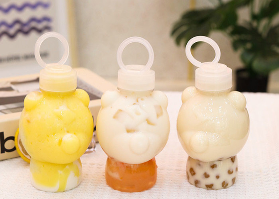 Vòng kéo nắp Chai trà sữa 400ml Chai nước trái cây có thể ép được