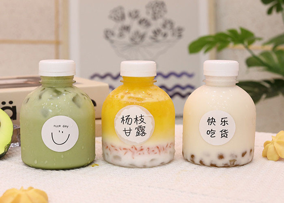 chai nước ép PET đồ uống nhựa trong suốt gói trống chai sữa enzyme với nắp