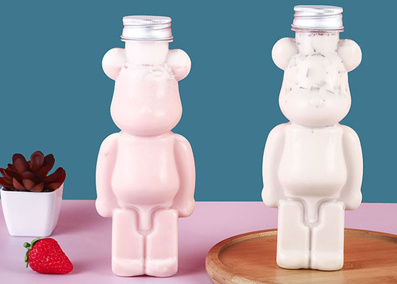 350ml 400ml 500ml 700ml bán nóng tùy chỉnh vật nuôi nhựa hình gấu chai nước trái cây cho đồ uống với nắp và dây đeo