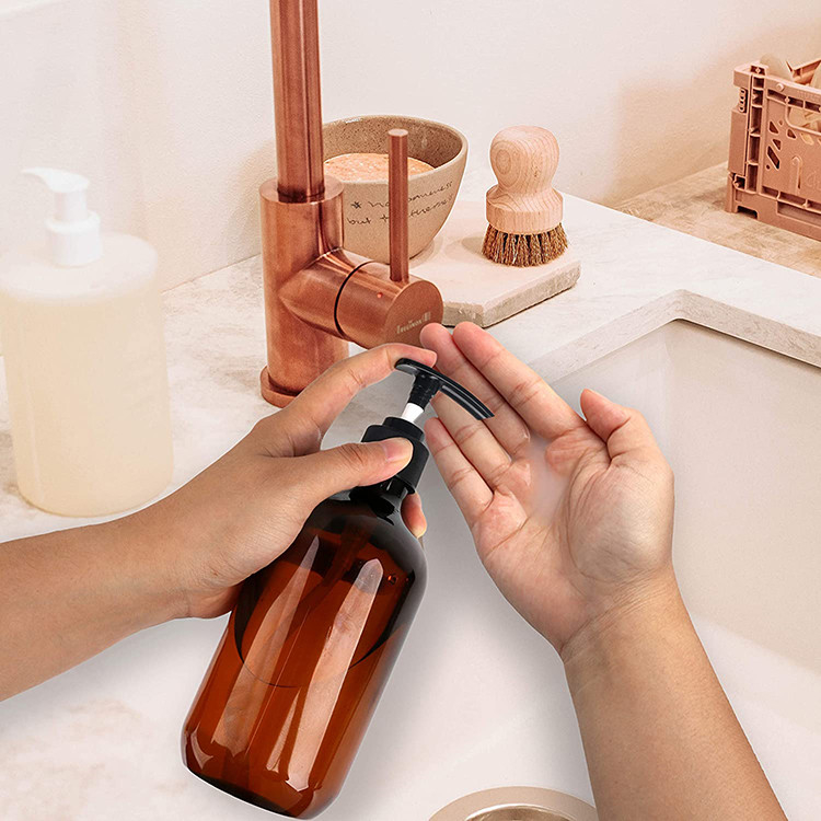 Chất lượng cao Màu sắc tùy chỉnh Amber 100ml 200ml 250ml 300ml 500ml Lotion Pump Gel PET chai